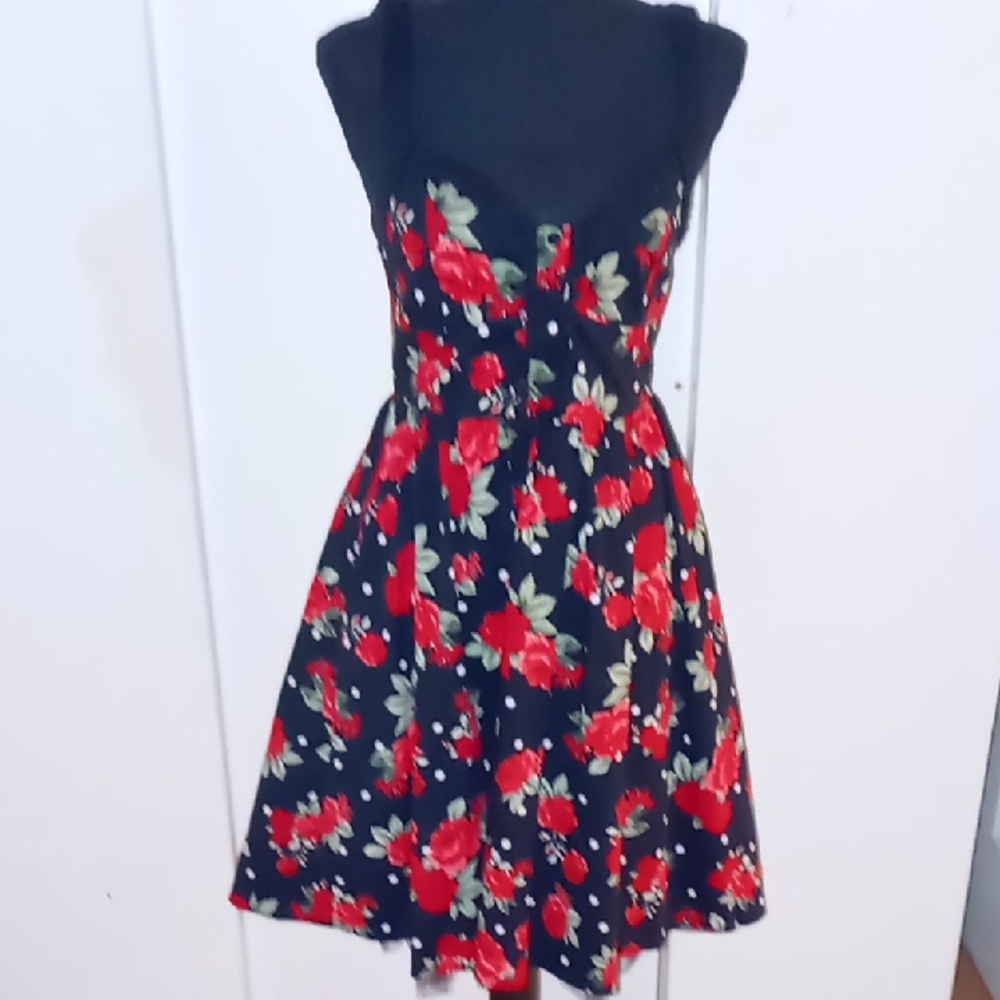 Hot Topic Black and Red Floral Dress